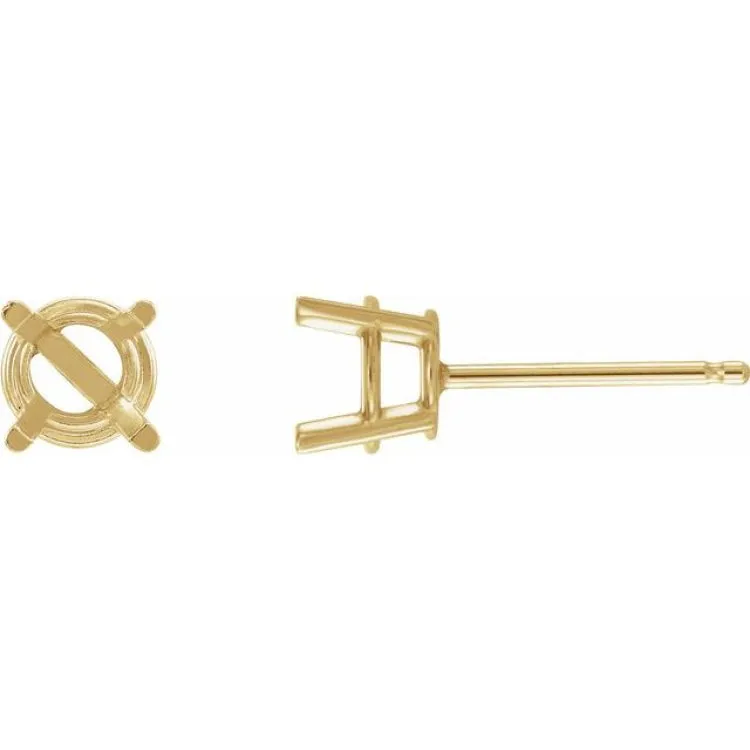 14K Yellow 5 mm Natural Mozambique Garnet Stud Earrings