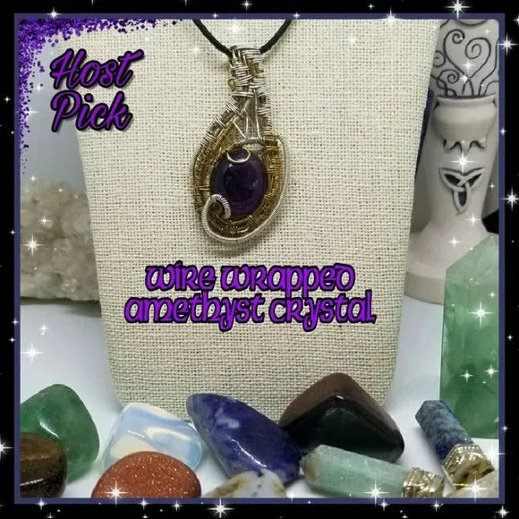 Amethyst | 14K, S925 Wire Wrapped Long Crystal Necklace