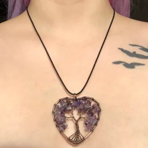 Amethyst Crystal Tree Necklace