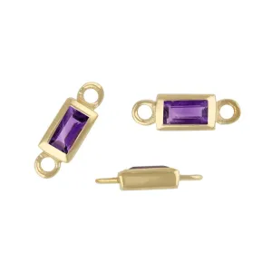 Amethyst Jewelry Connector 3.50x9.80mm
