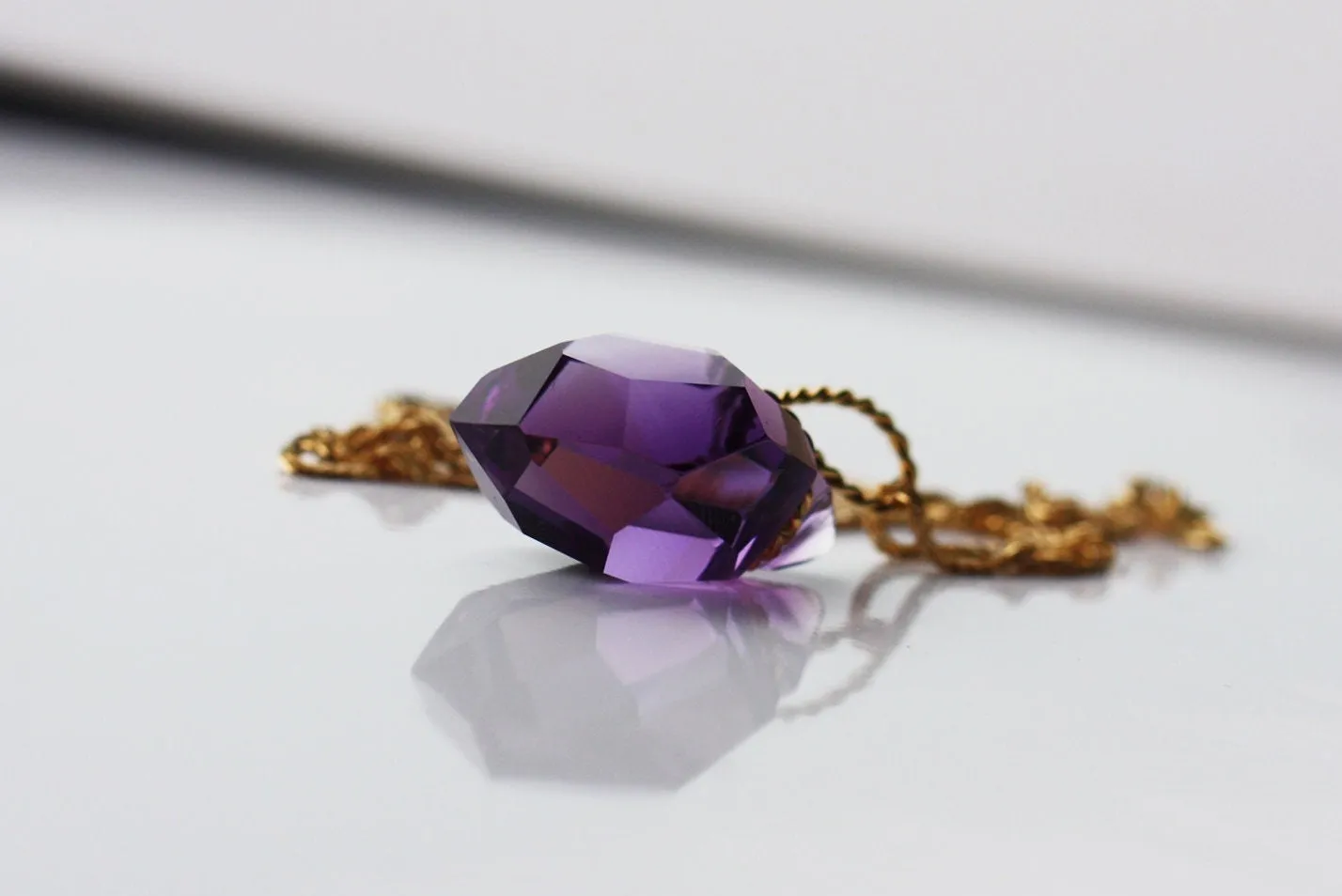 Amethyst necklace set with  Gold K18
