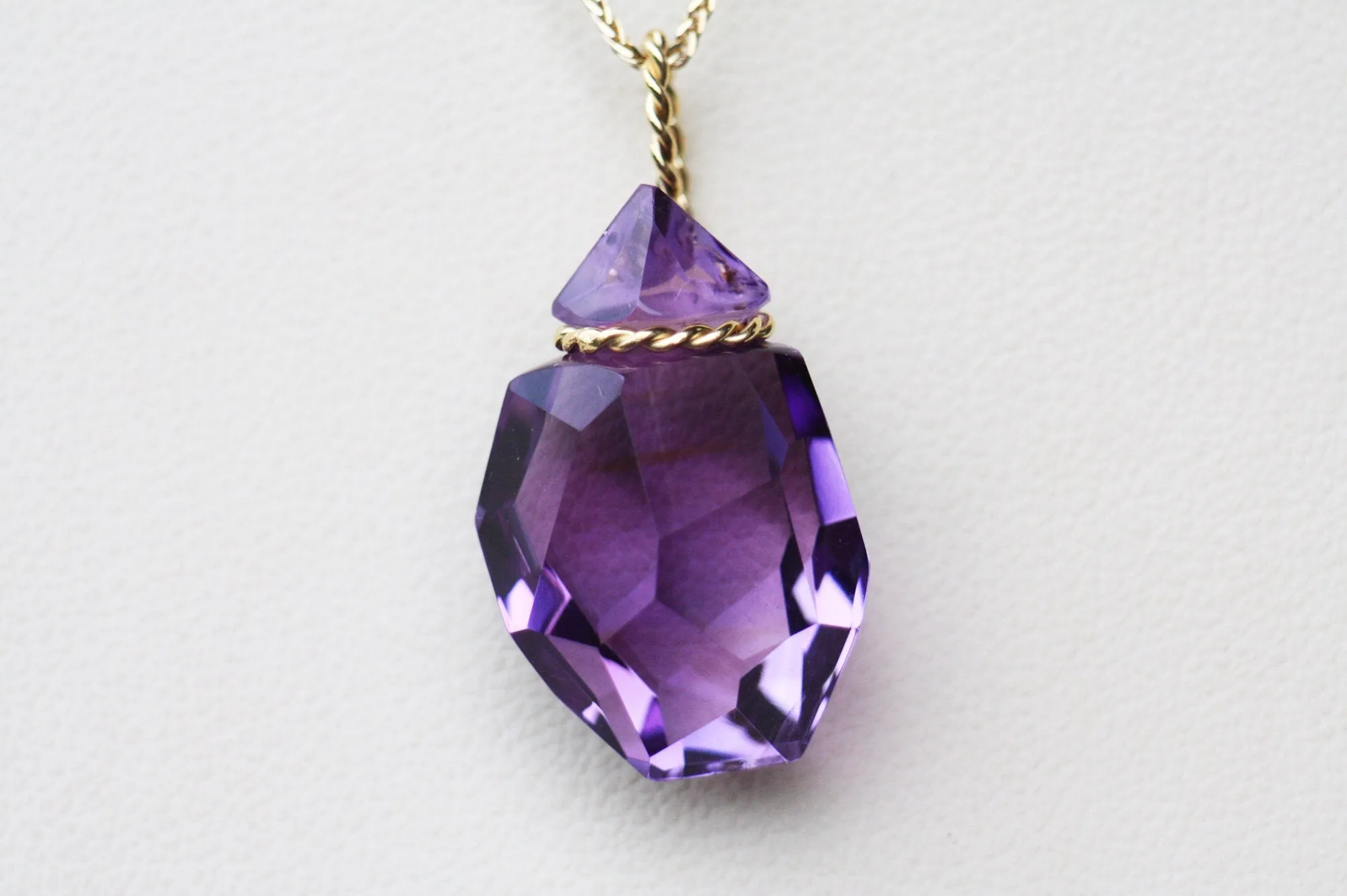 Amethyst necklace set with  Gold K18