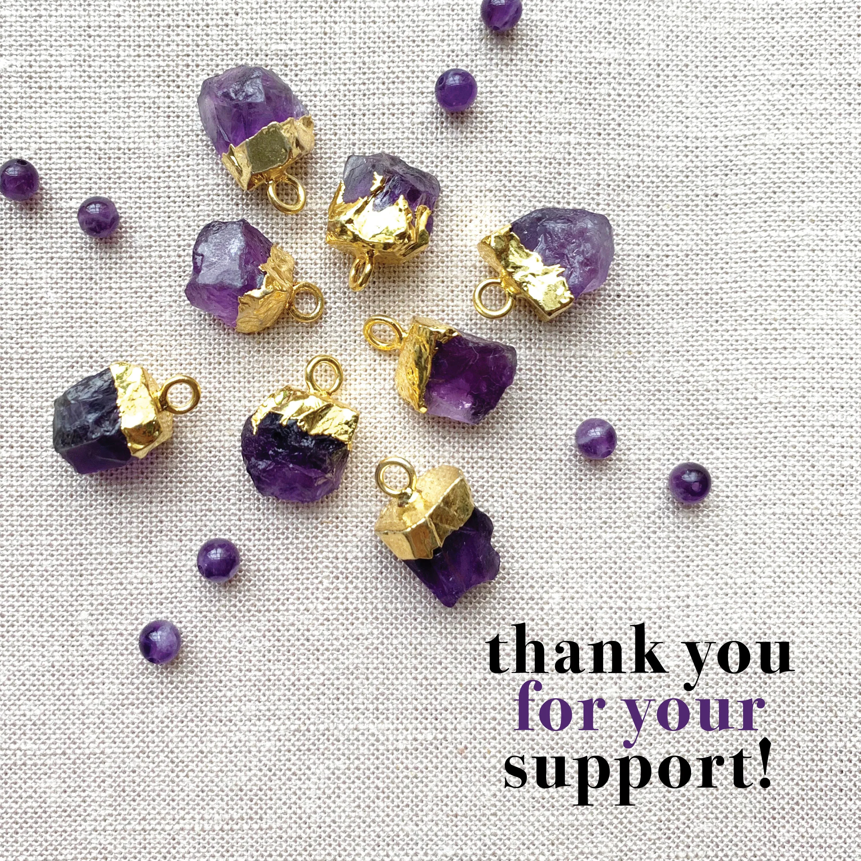 Boho Amethyst Necklace in Gold