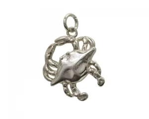 Charming Louisiana Sterling Silver Crab Charm
