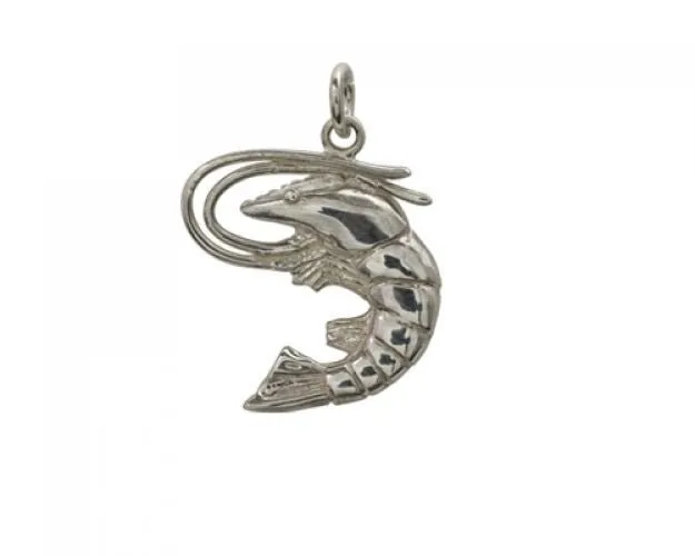 Charming Louisiana Sterling Silver Shrimp Charm