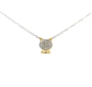 Charming Petite Cat Diamond Necklace