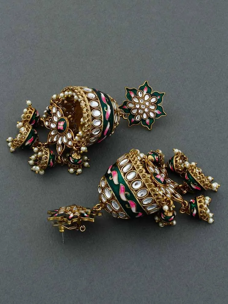 Emerald  Kristina Jhumkis