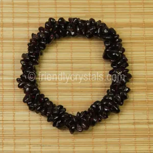 Garnet Chip Stretch Bracelet