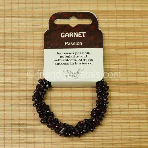 Garnet Chip Stretch Bracelet
