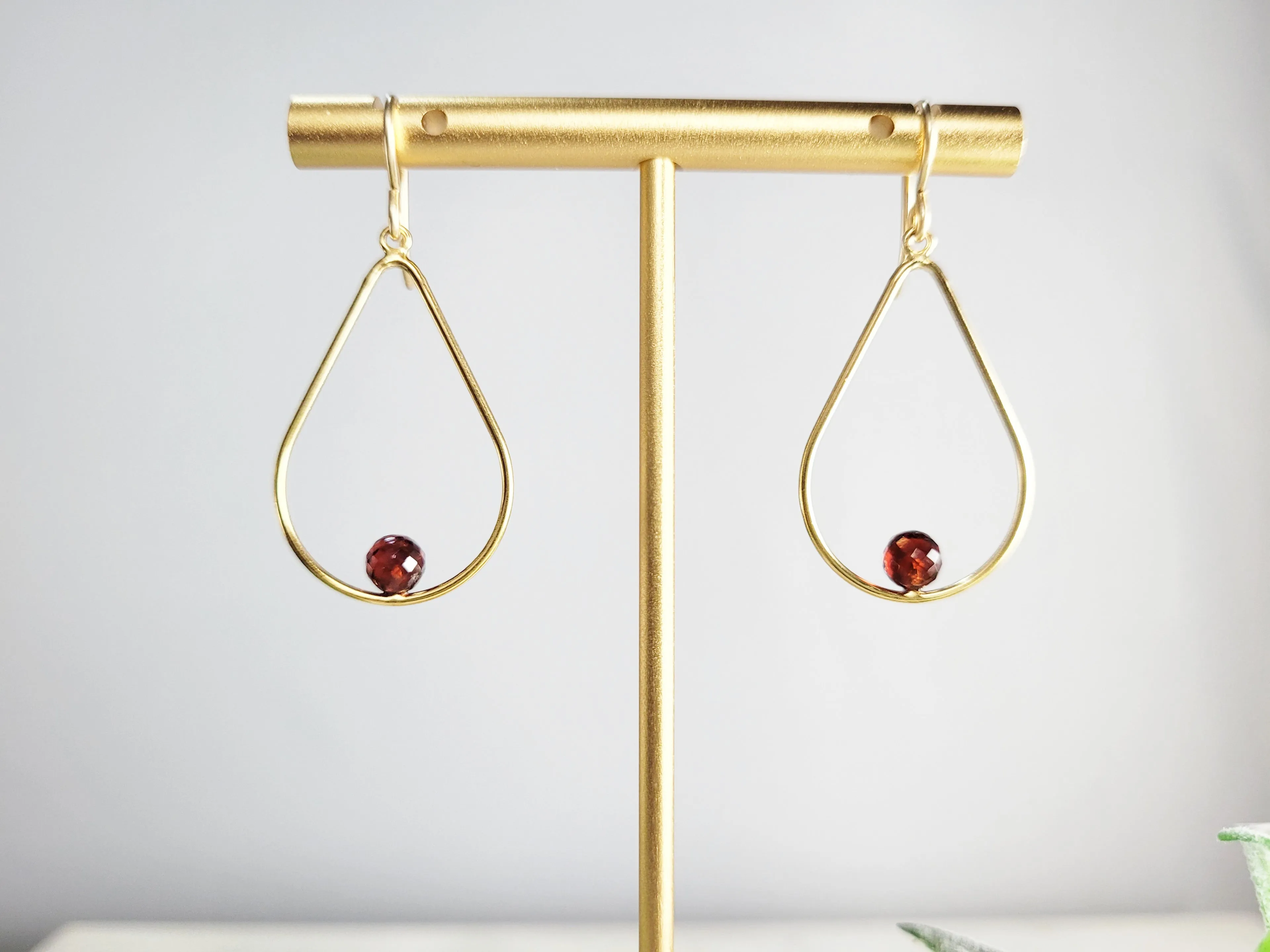 Garnet Drop Earrings