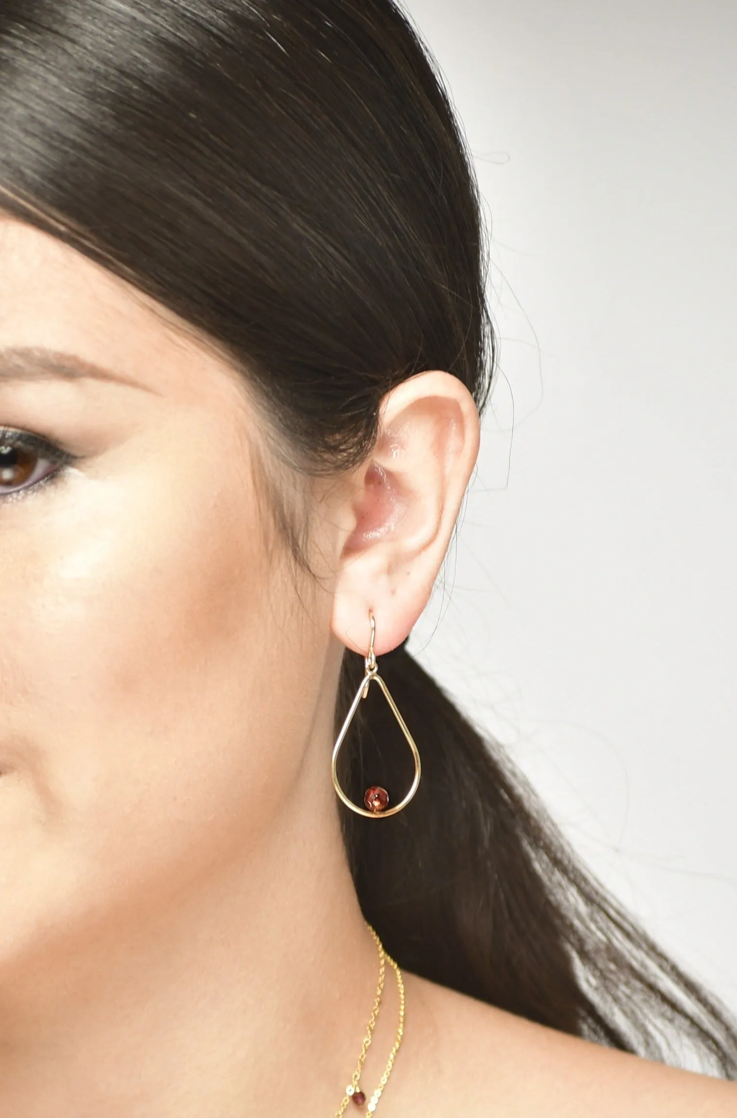 Garnet Drop Earrings
