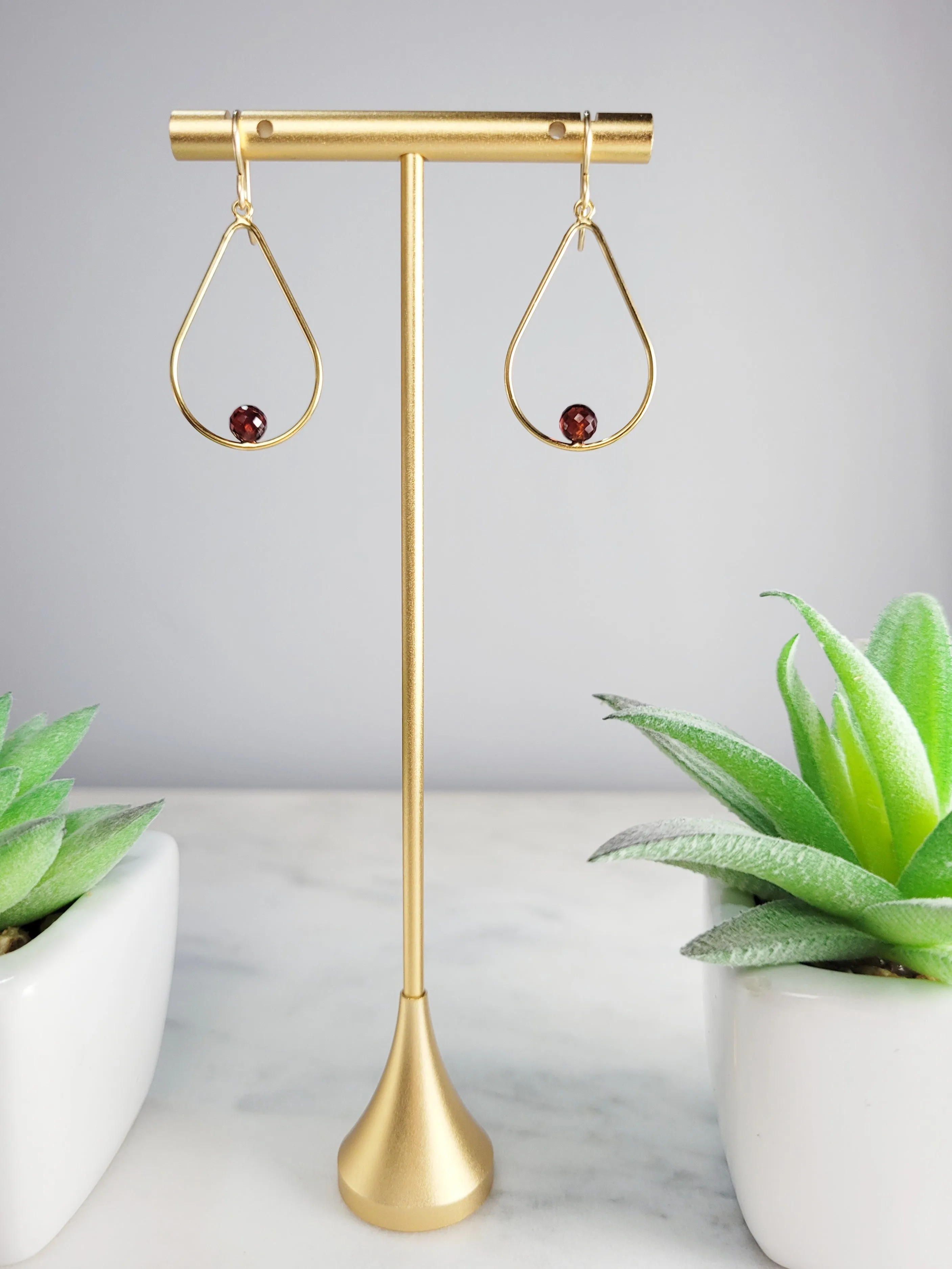 Garnet Drop Earrings