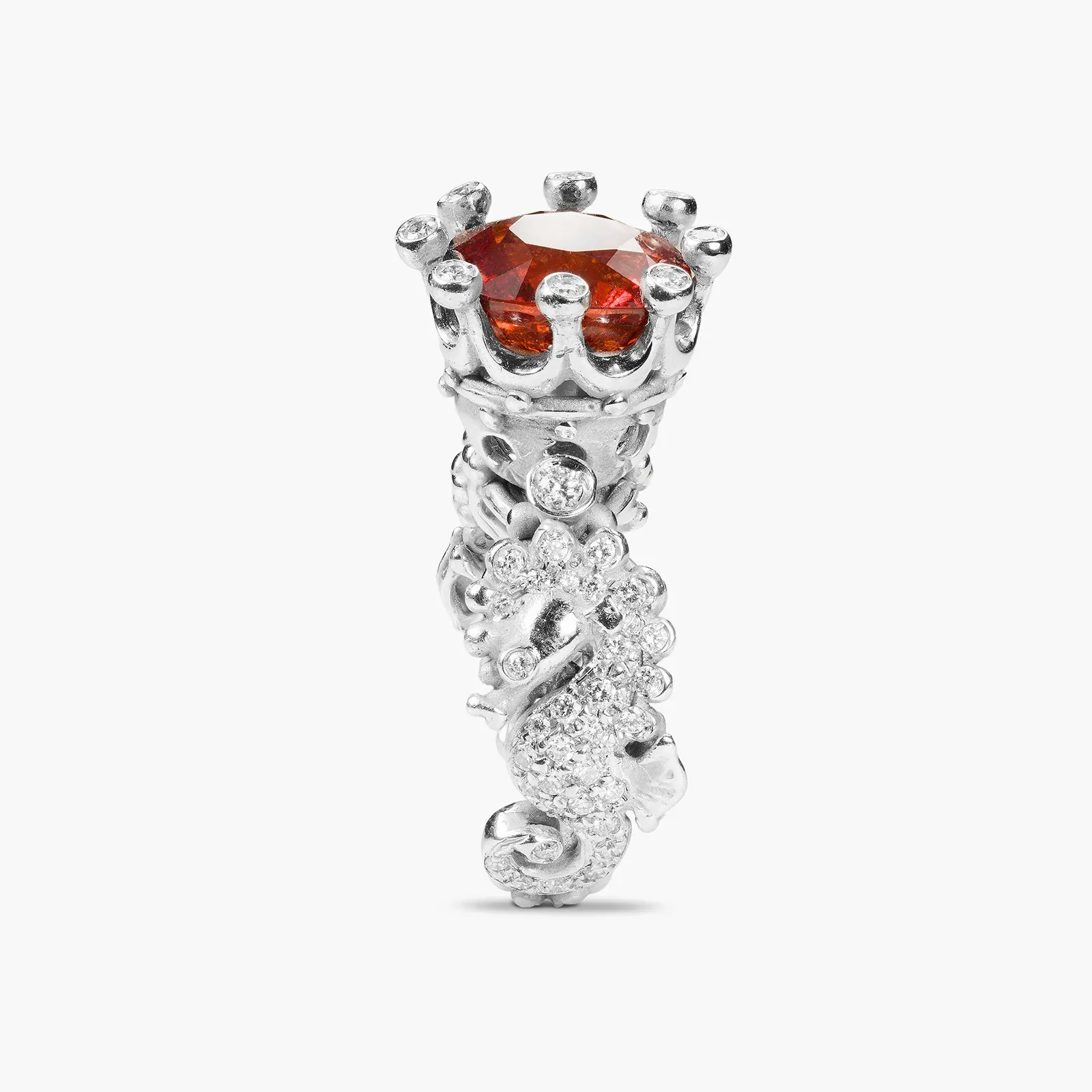 Kingdom of Two Sicilies Pavè Garnet Tangerine Ring