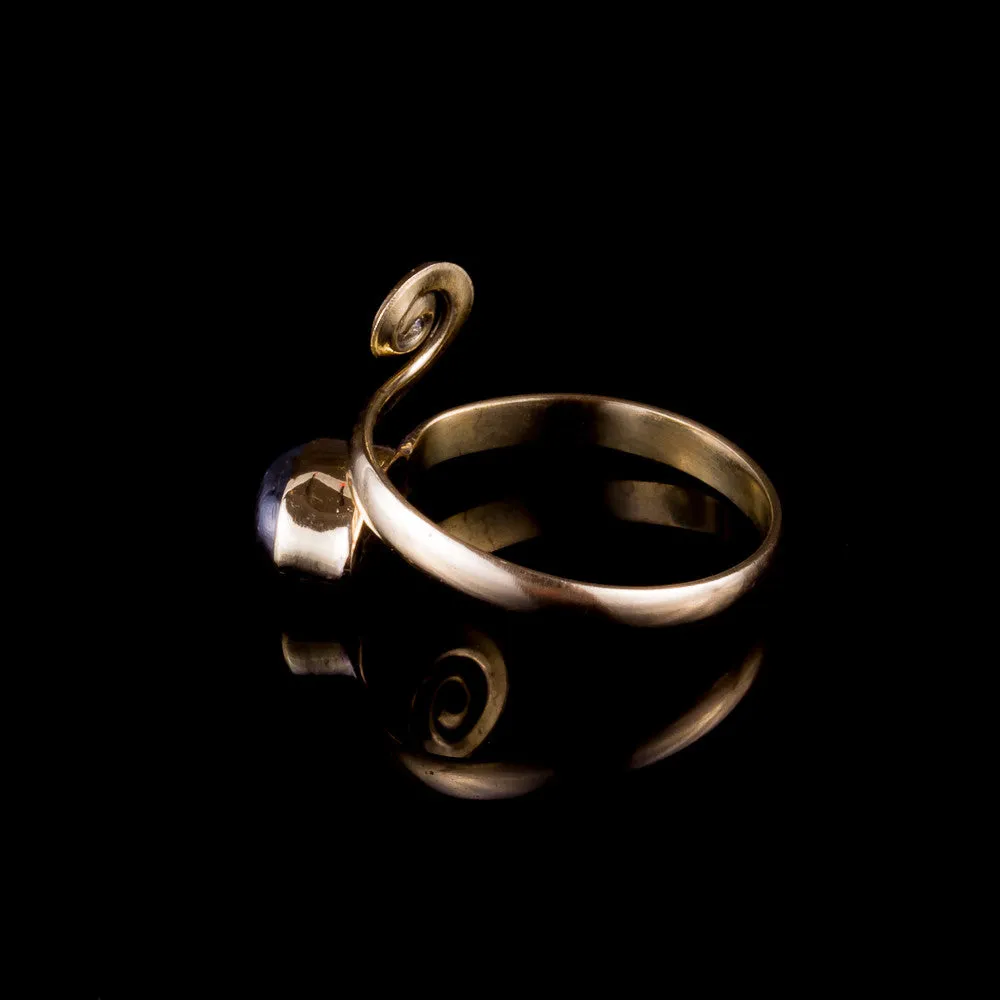 Labradorite Midi Ring - Brass