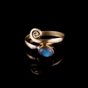 Labradorite Midi Ring - Brass