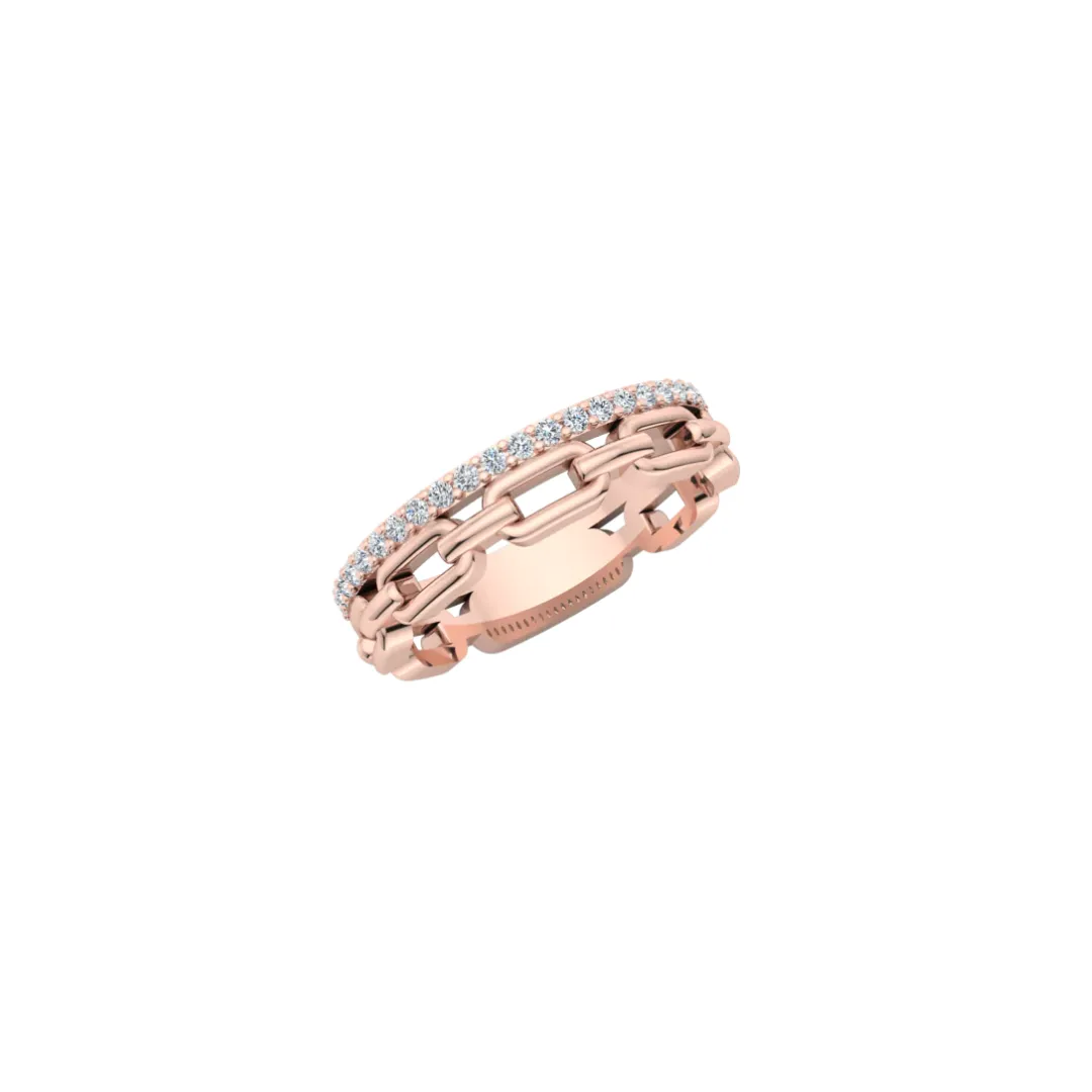 Pave Diamond Link Ring