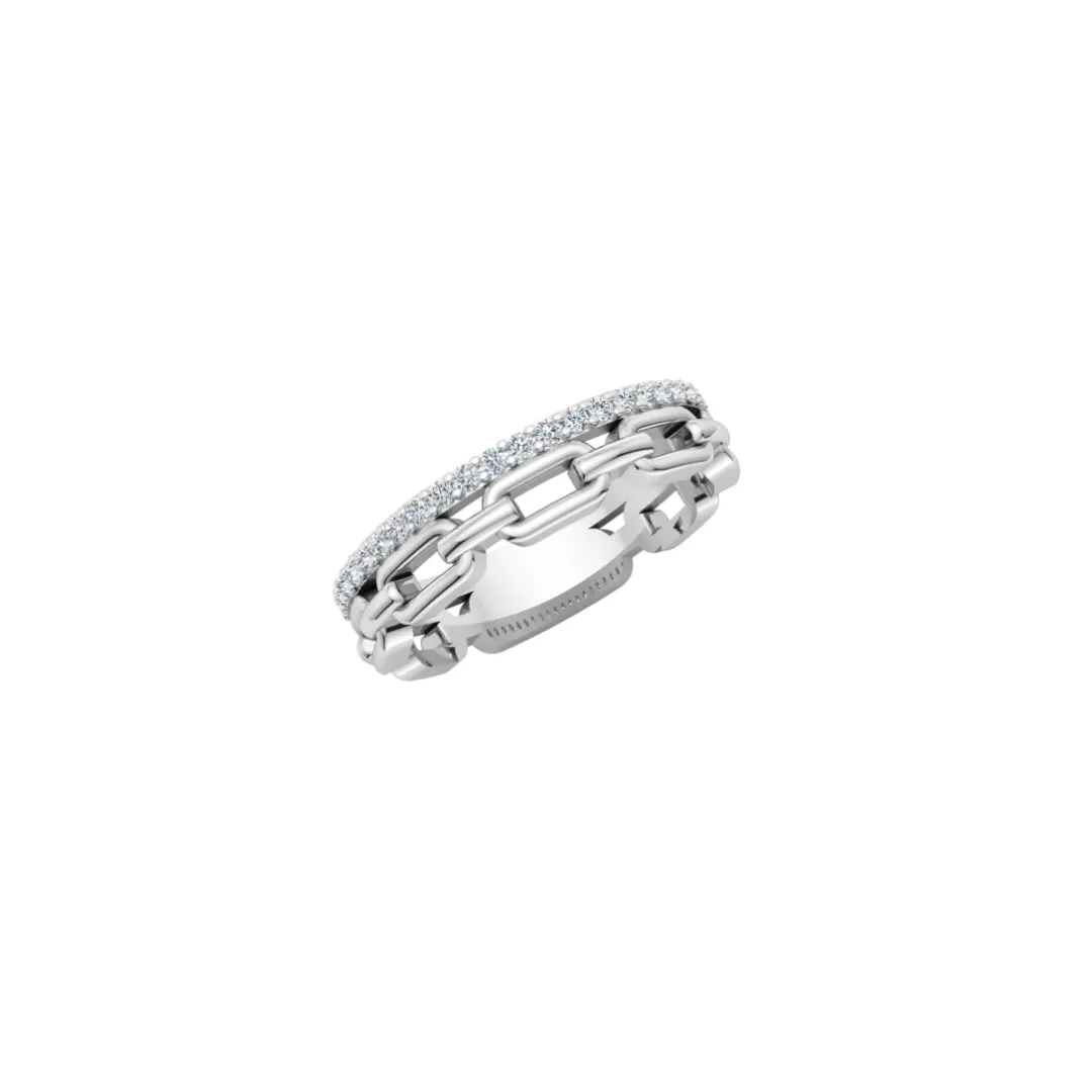 Pave Diamond Link Ring