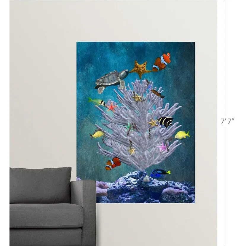 "A coral with fish swimming around it" Poster Print - Multi