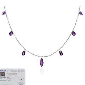 Silver Necklace with Amethyst