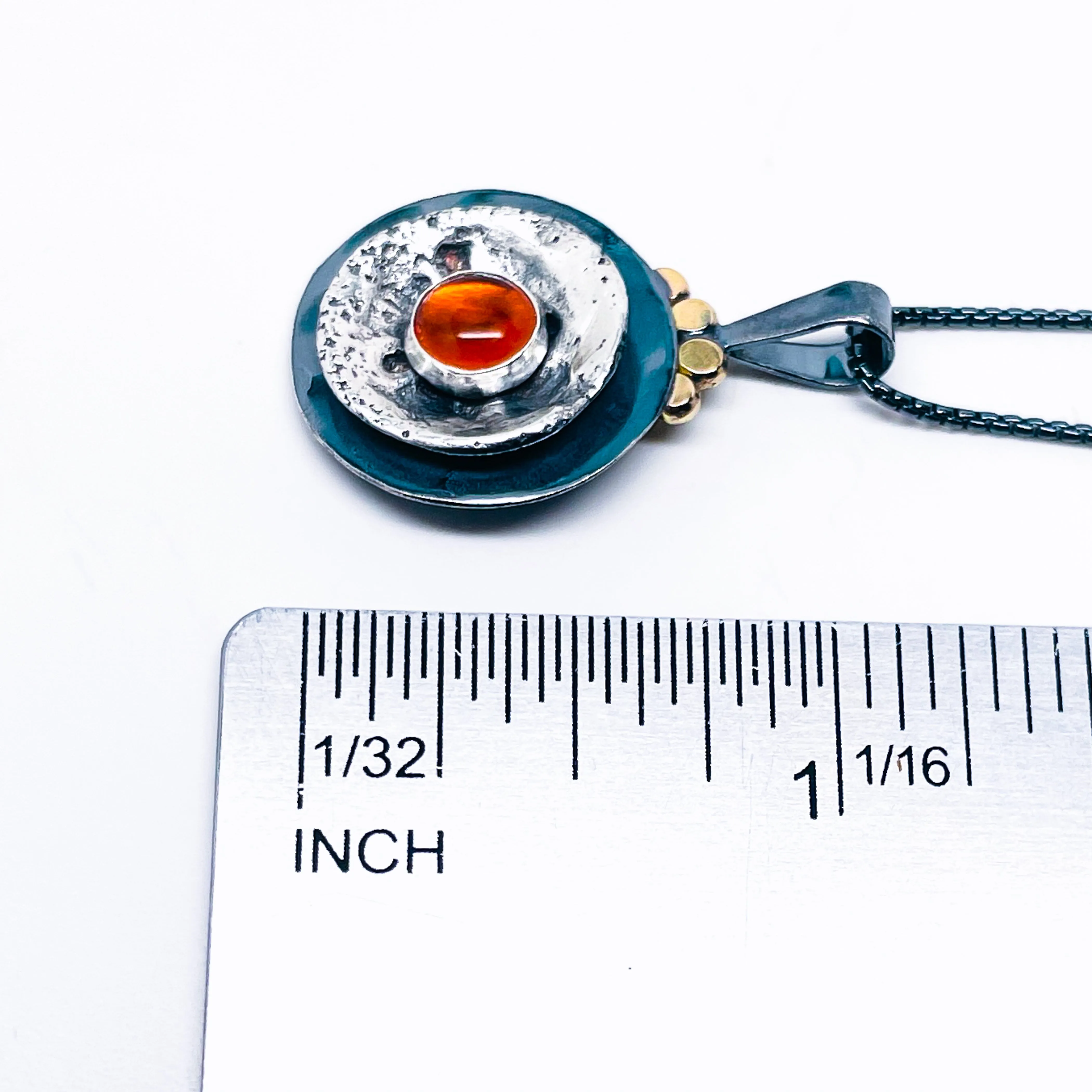 Sterling Silver Amber Lotus Pod Necklace