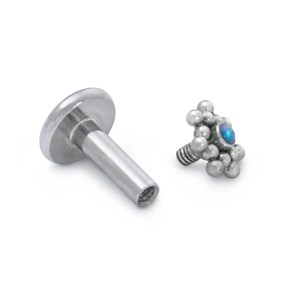 Tilum 14g-12g Internally Threaded Micron Bead Cluster Titanium Opal Top - Price Per 1