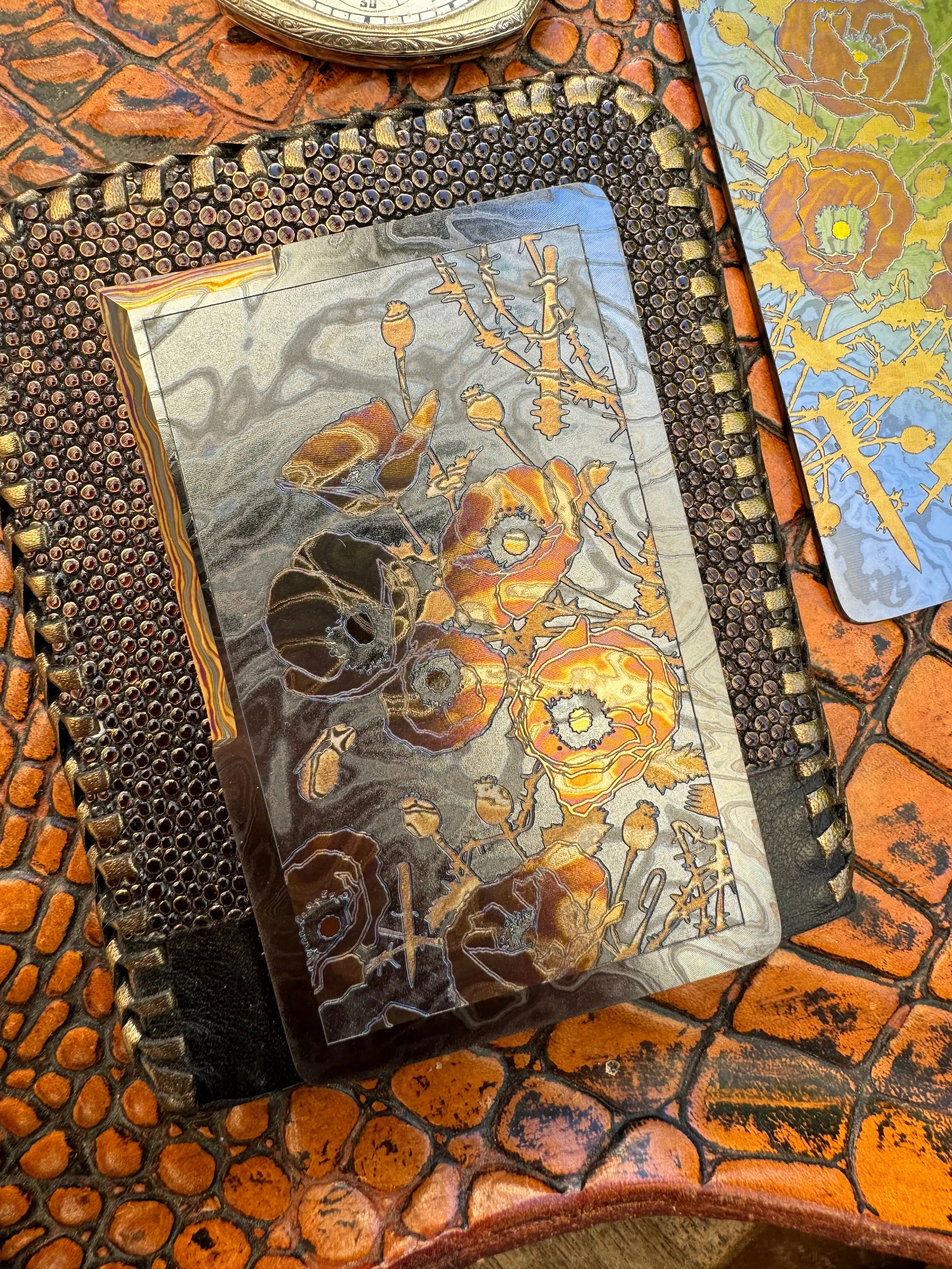 Timascus  “Poppies of WWI" Cutting Card™