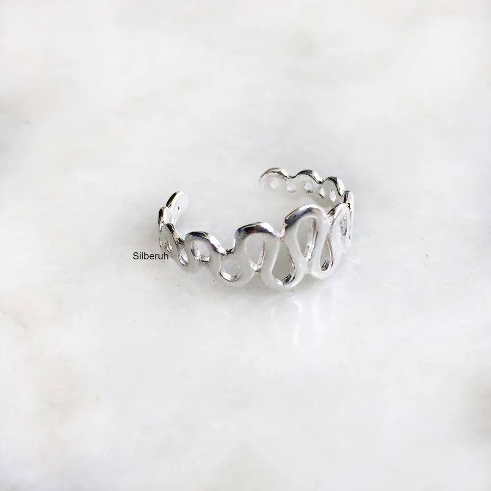 Zig Zag Silver Toe Ring