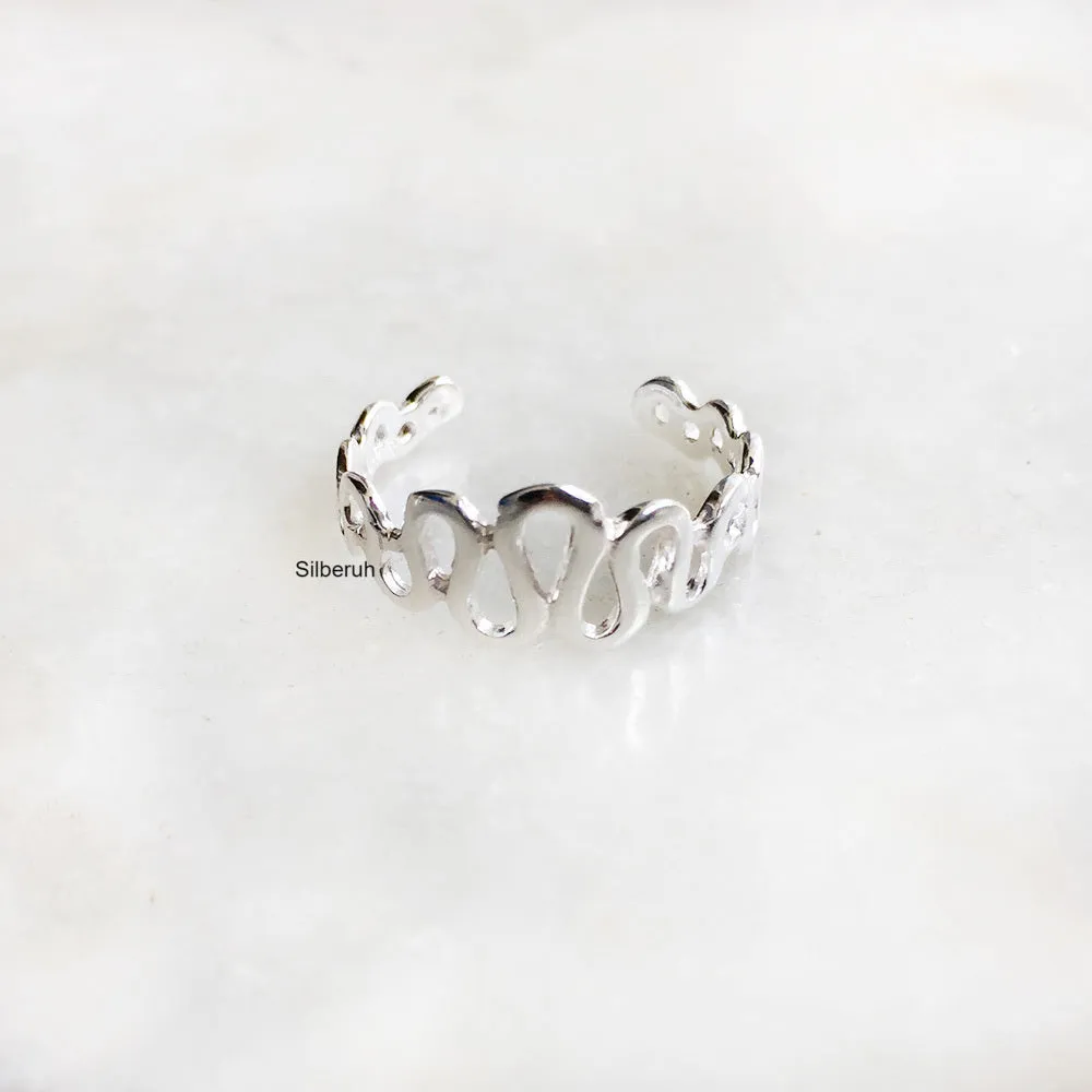 Zig Zag Silver Toe Ring